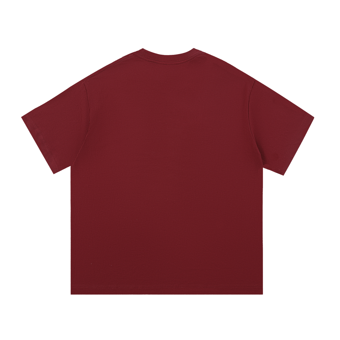 Bear Double Exposure Mountain Landscape Tee in Wine Red, back view.