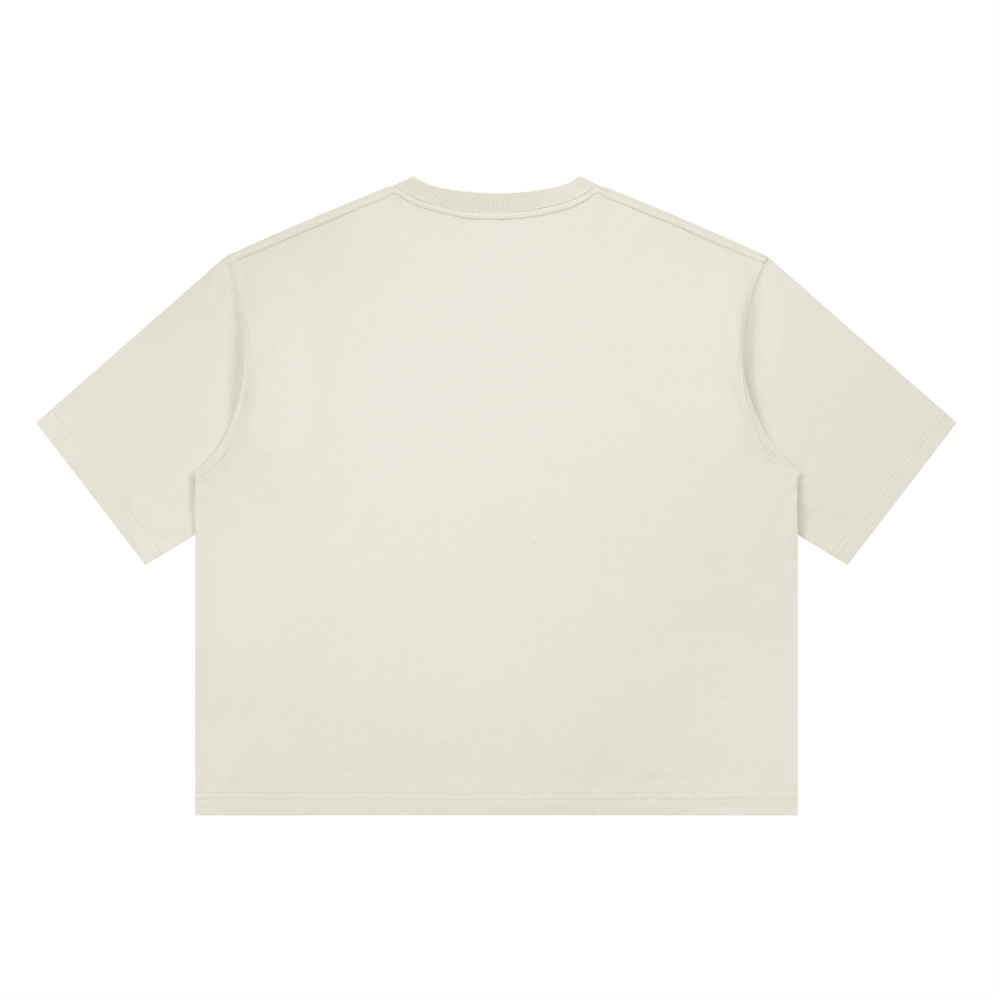 One Day At A Time Mid-Century Sunset Panel Tee in Gray, back view.
