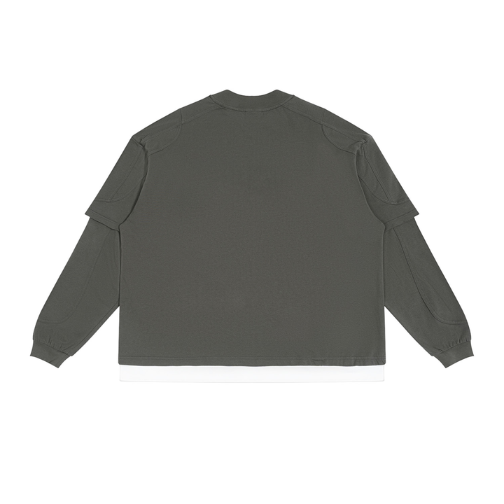 women hoddies  Paneled Layer Color Block T-Shirt