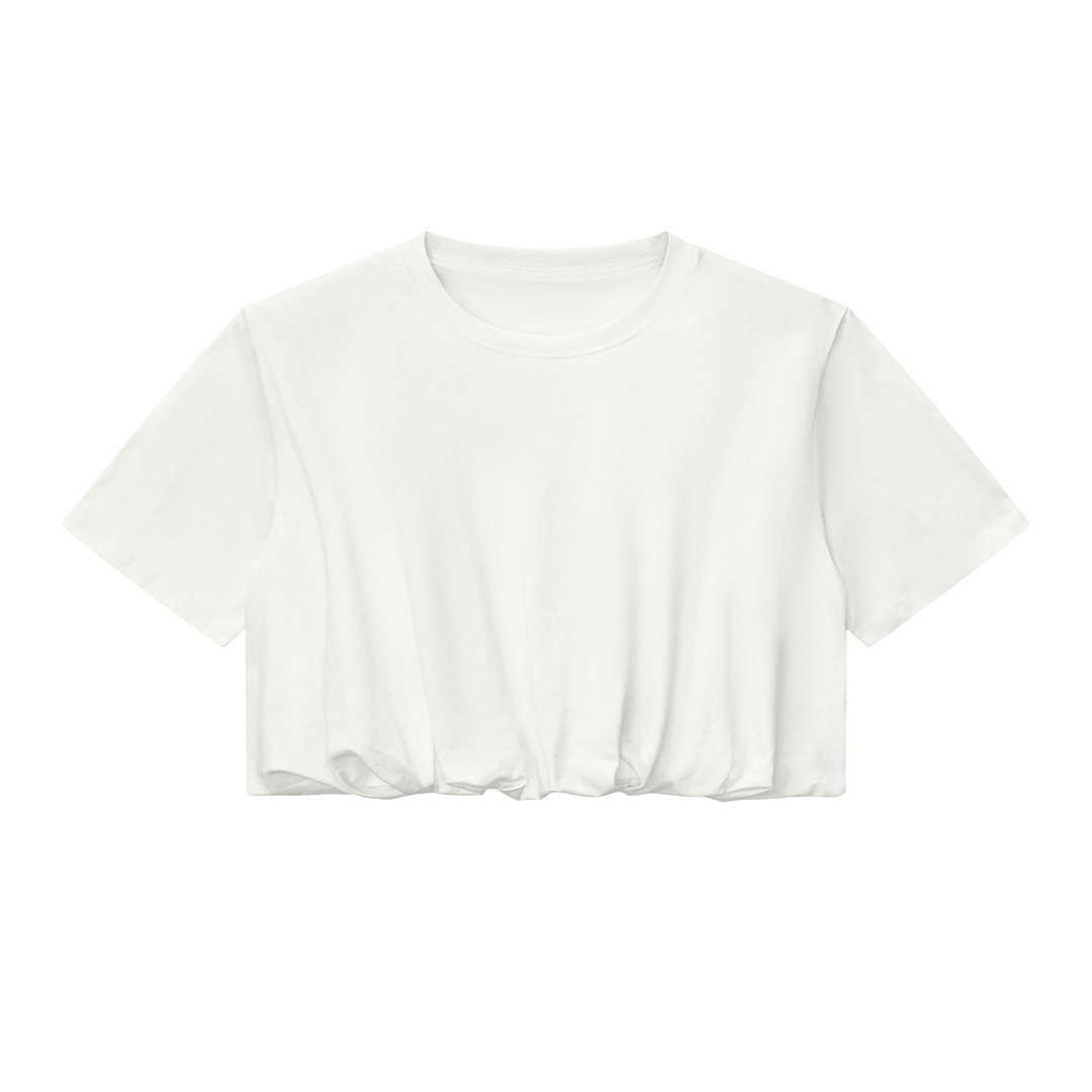 Women’s t shirts Crop Bubble Hem T-Shirt