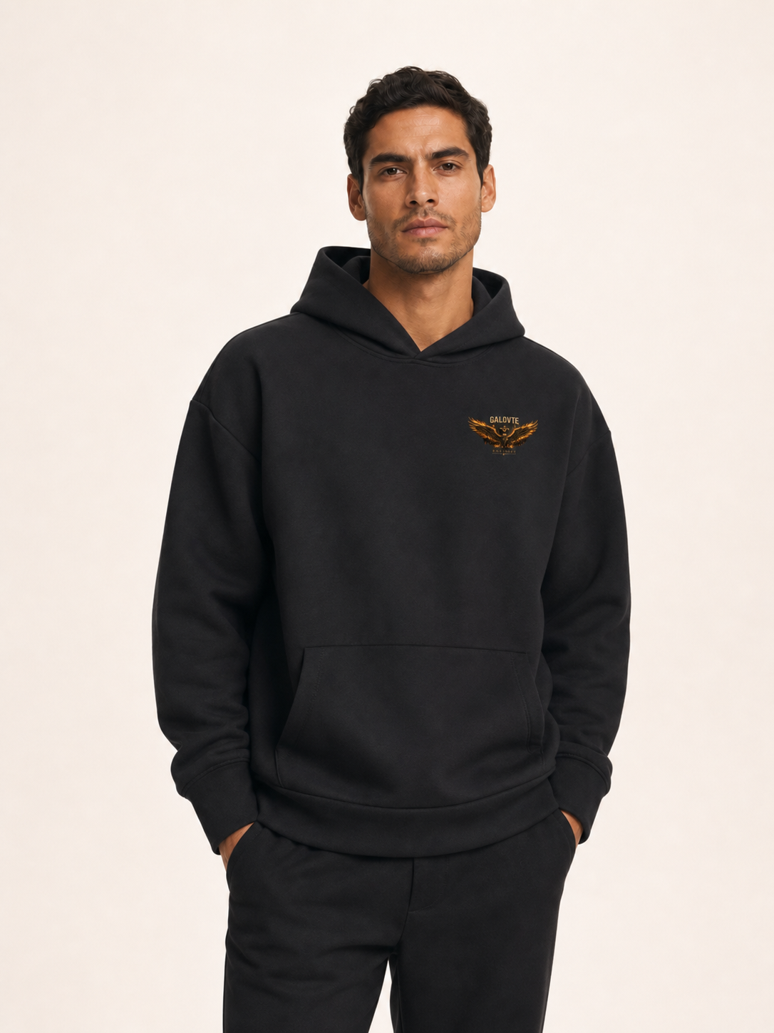 GALOVTE Winged Badge Heavyweight Fleece Hoodie