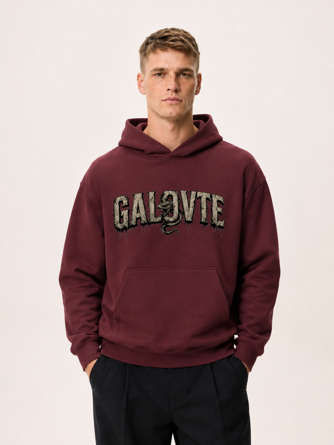 GALOVTE Snake Varsity Graphic Heavyweight Hoodie