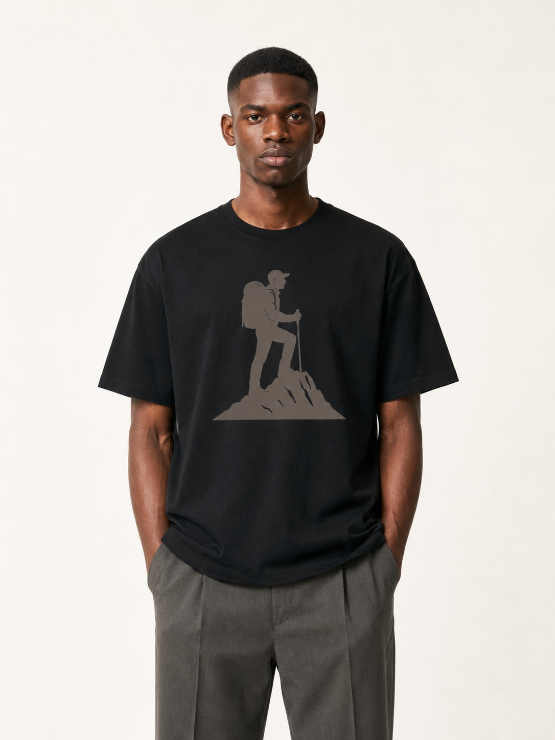 Summit Hiker Silhouette Tonal Print Tee