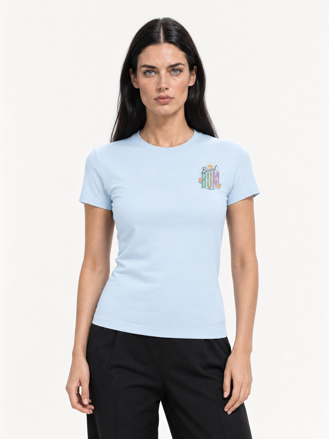 Beach Bum Left-Chest Summer Bodycon Tee