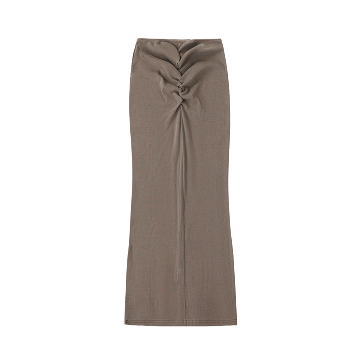 WOMEN SKIRT Dyed Washed Drawstring Maxi Skirt