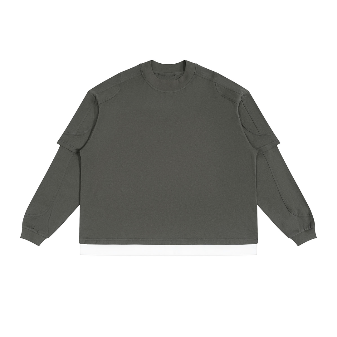 women hoddies  Paneled Layer Color Block T-Shirt