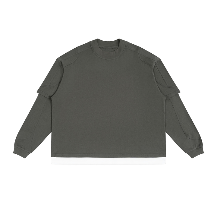 women hoddies  Paneled Layer Color Block T-Shirt