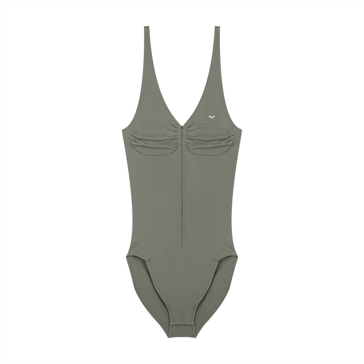 Women’s gym wear  Full-Zip Ruched Bodysuit