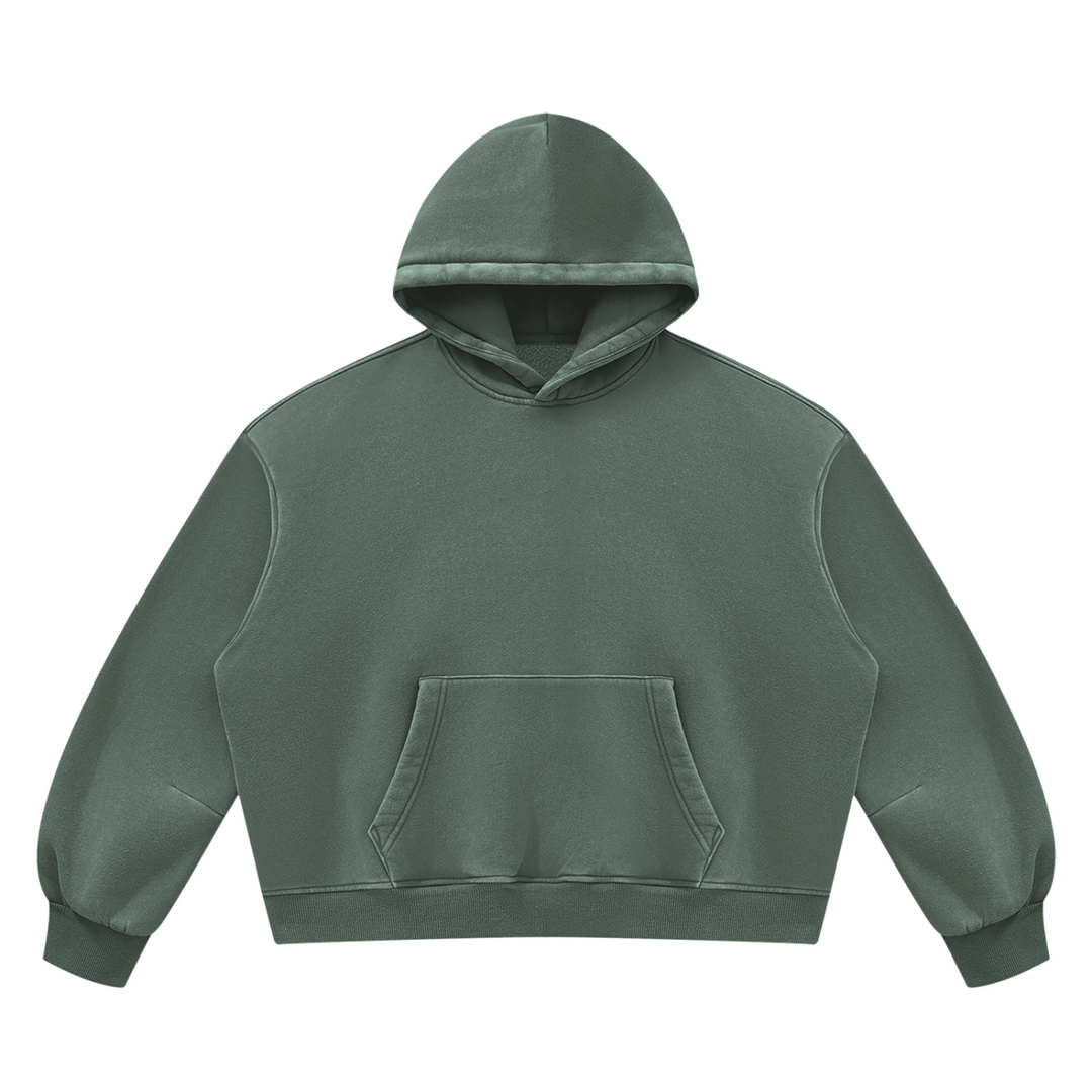 WOMEN HODDIES Vintage Wash Boxy Fleece Hoodie