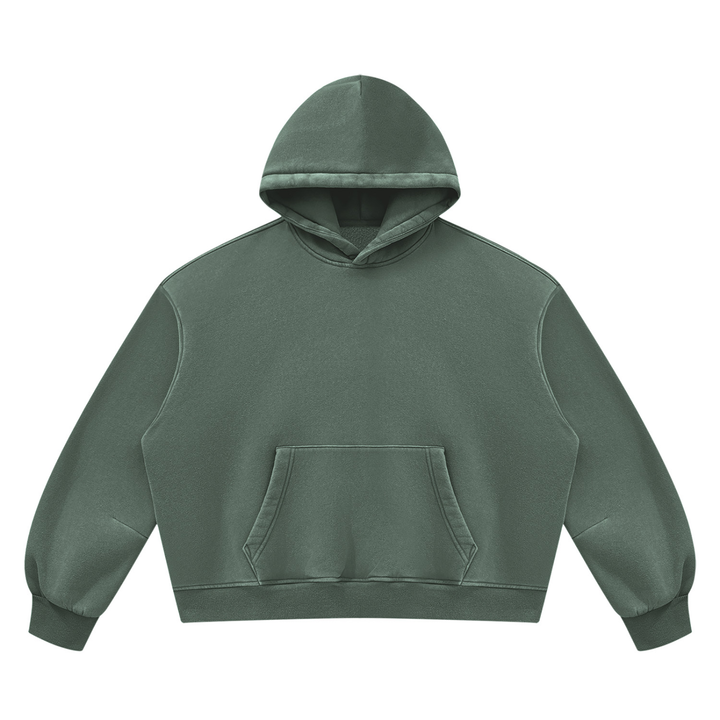 WOMEN HODDIES Vintage Wash Boxy Fleece Hoodie