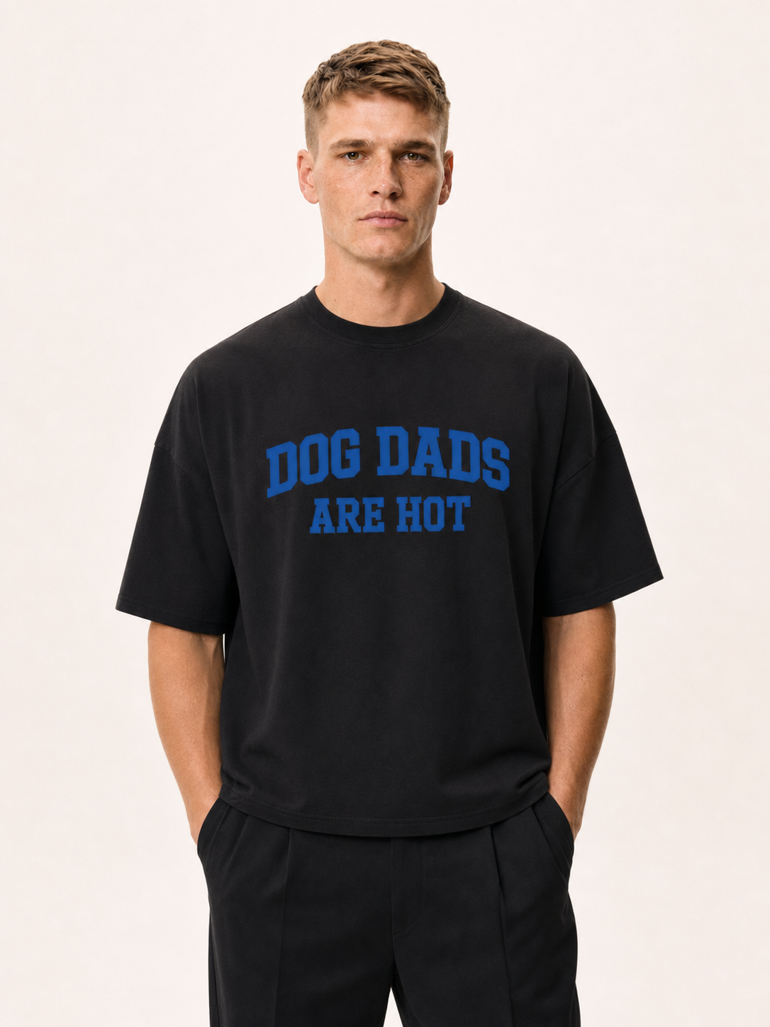 Dog Dads Are Hot Varsity Type Cotton Tee
