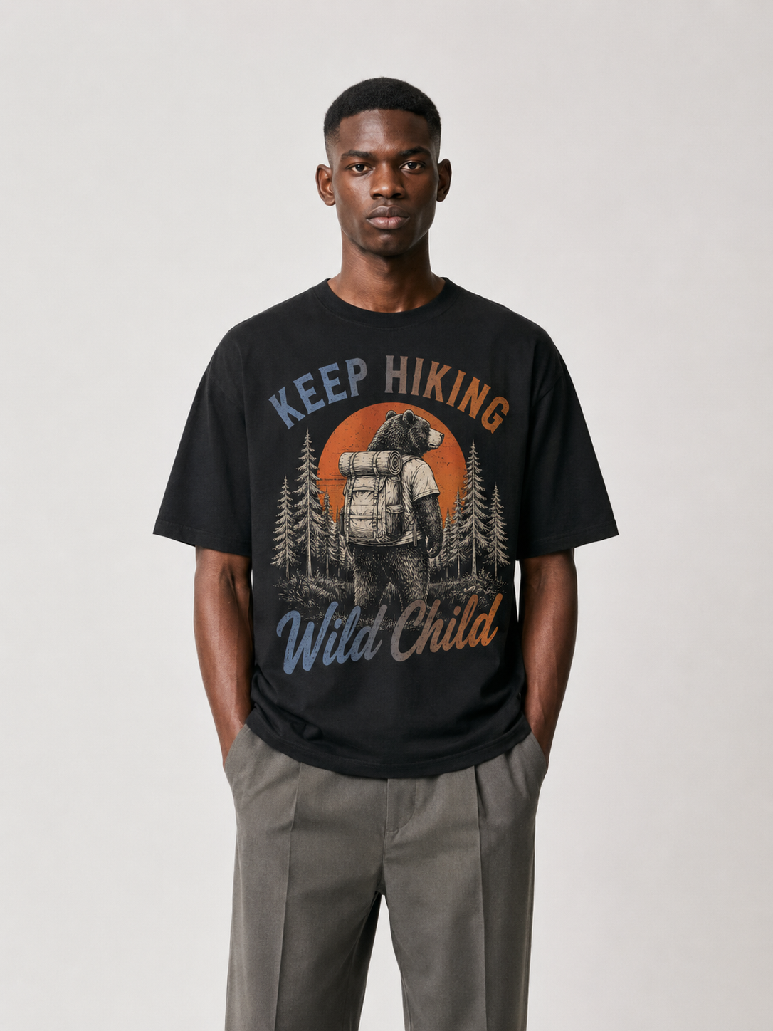 Keep Hiking Wild Child Backpacking Bear Tee