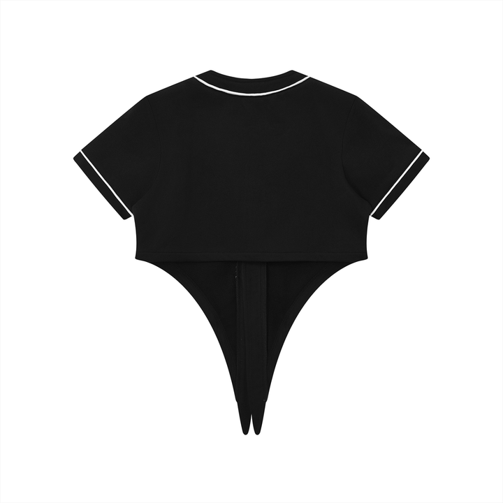 Galovte Script Piped Baseball Crop Jersey