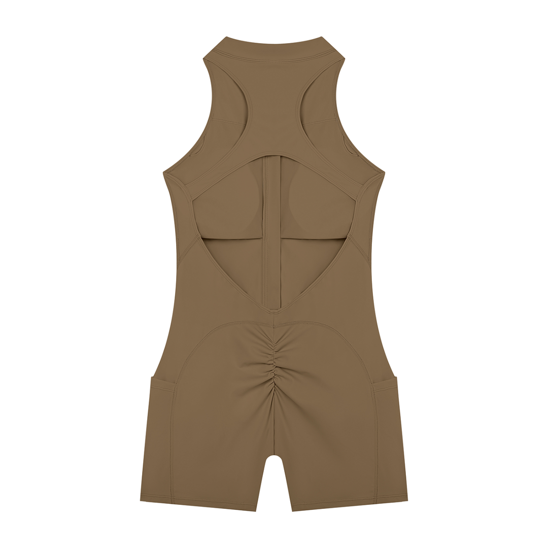 Women’s gym wear Quarter-Zip Yoga Romper
