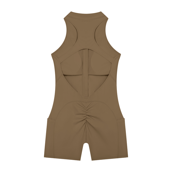 Women’s gym wear Quarter-Zip Yoga Romper