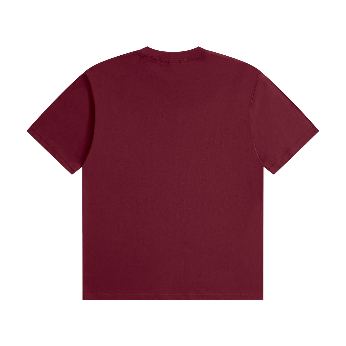 Official Bigfoot Research Team Retro Sunset Tee in Wine Red, back view.