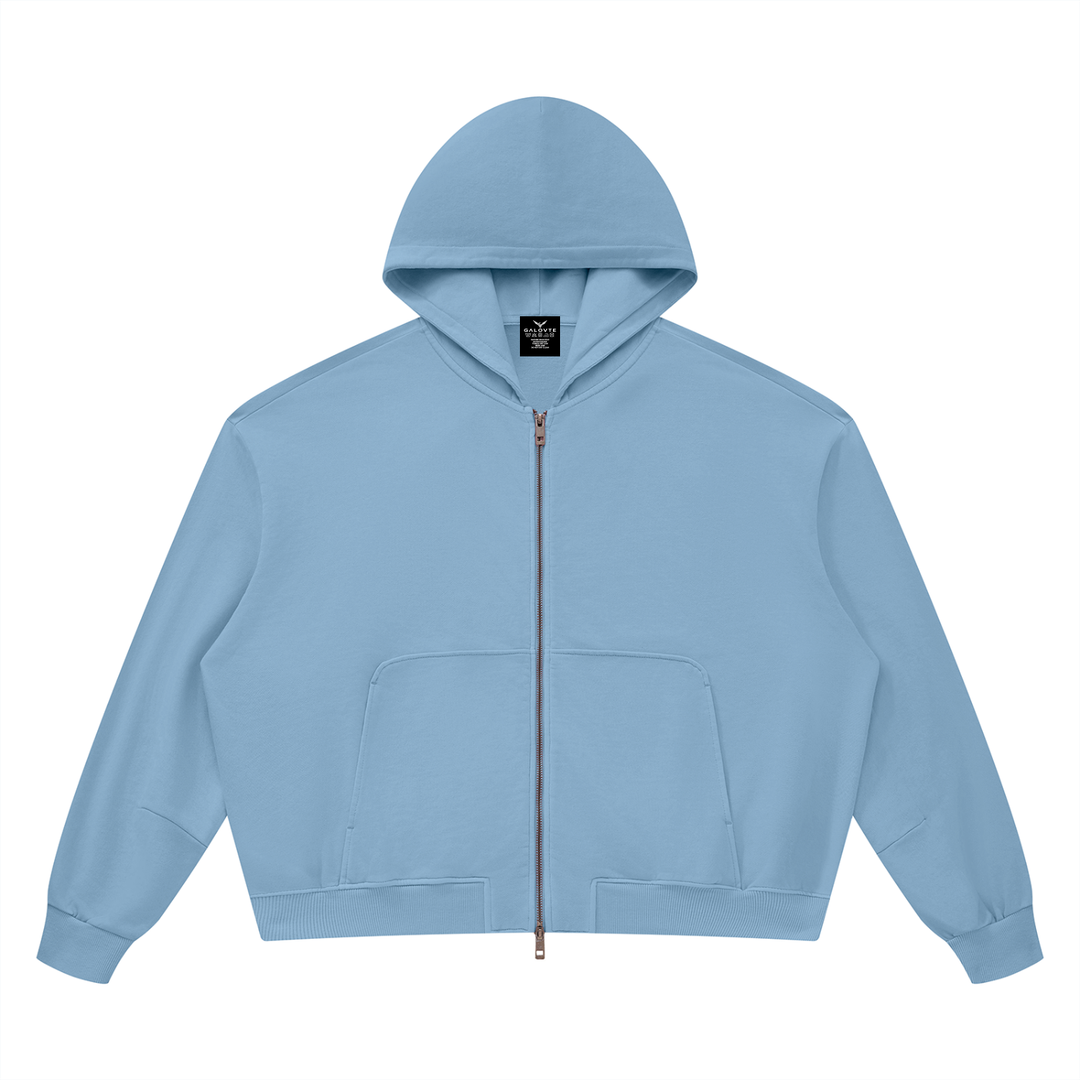 WOMEN HODDIES  Vintage Wash Boxy Full Zip Hoodie