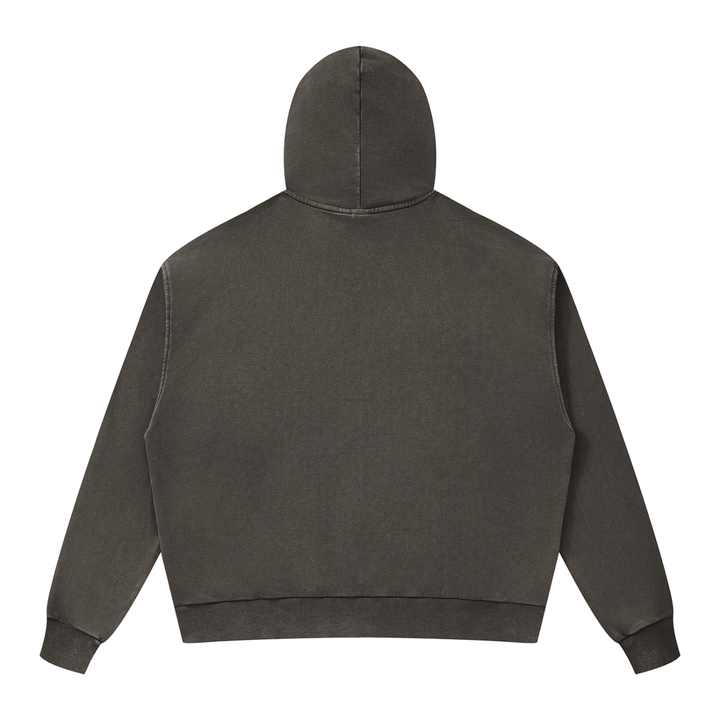 men hoddies Unisex Mineral Wash Boxy Full Zip Hoodie