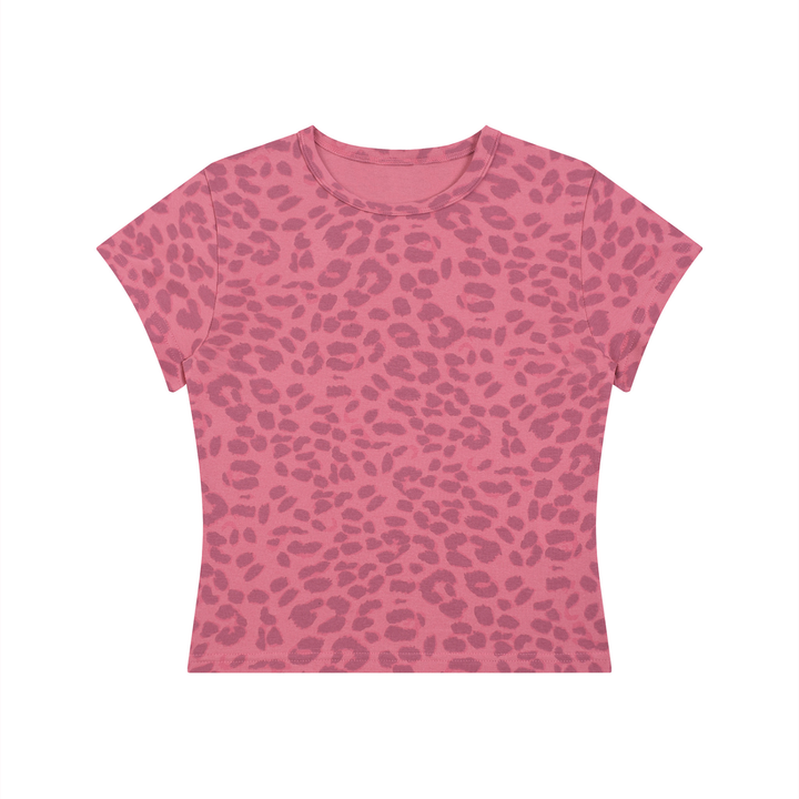 Women’s Leopard Print Crop T-Shirt