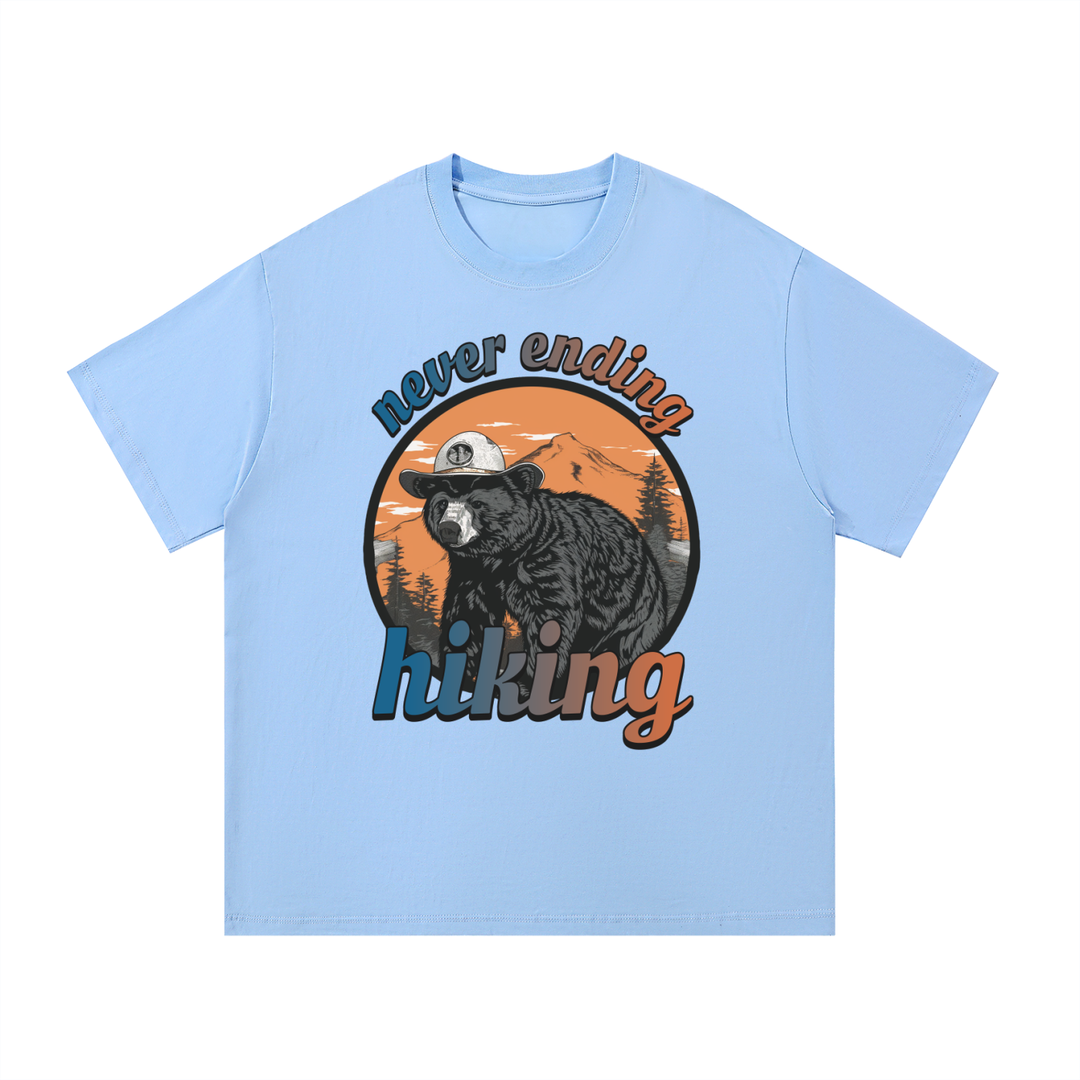 hiking lover Never Ending Hiking Retro Bear Cotton Tee