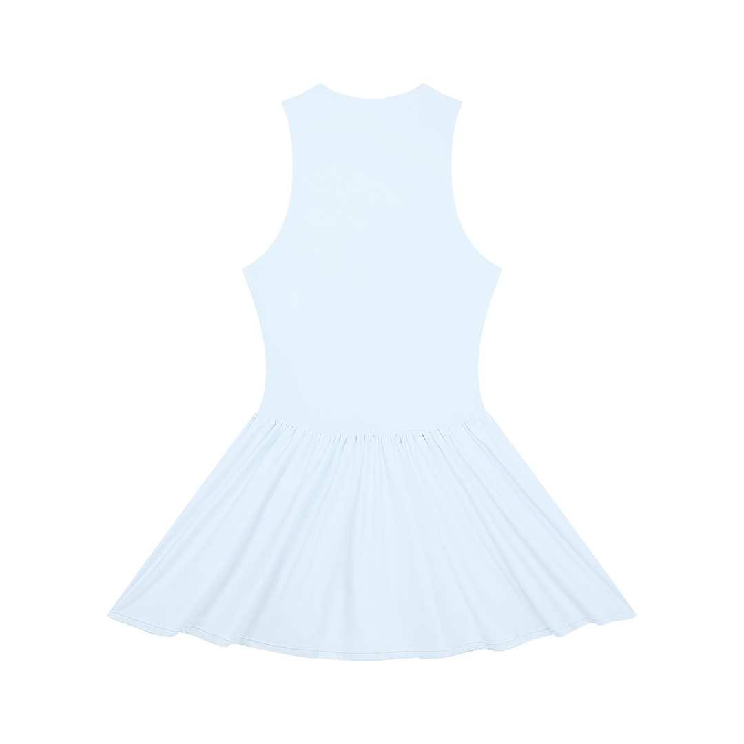 Women’s one piece Ruched Sleeveless Full-Zip Dress