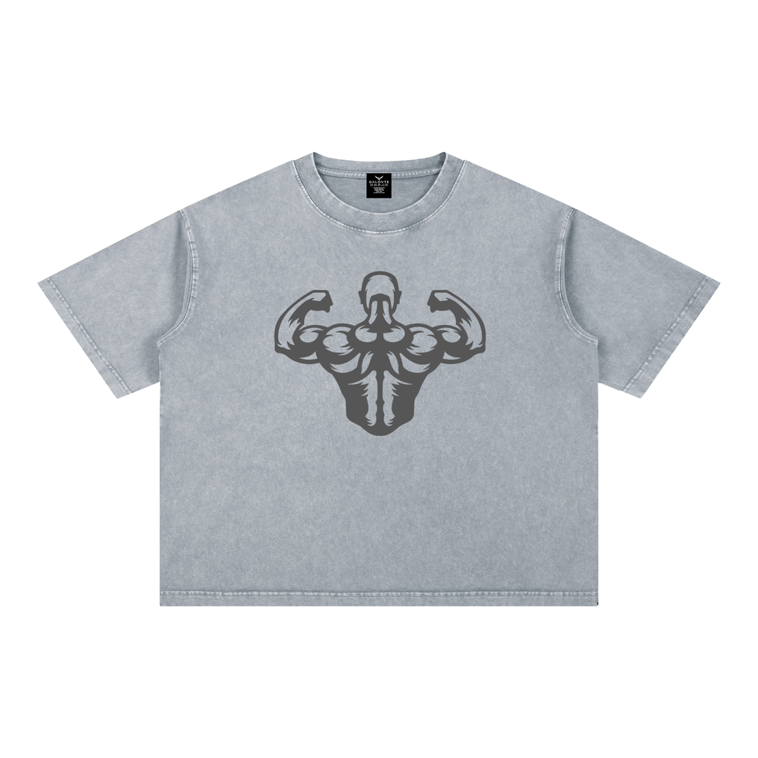 men gym wear Mineral Wash Boxy Cotton T-Shirt