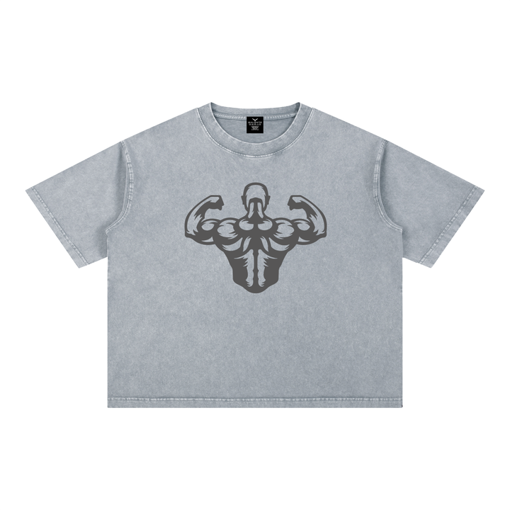 men gym wear Mineral Wash Boxy Cotton T-Shirt