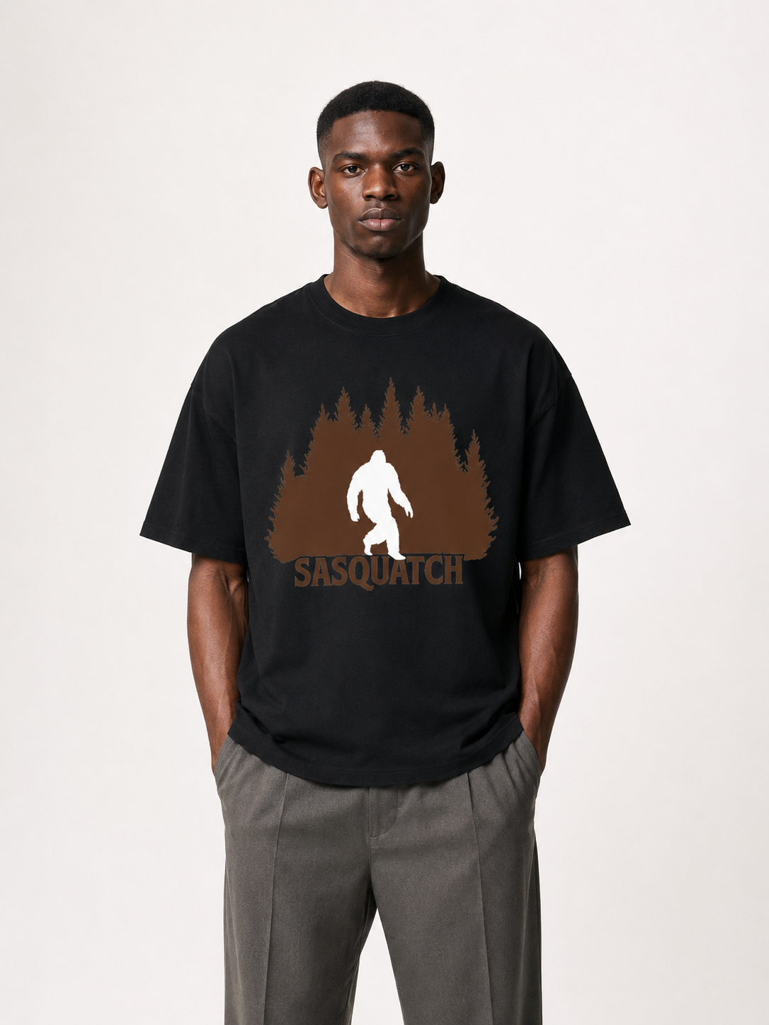 Sasquatch Forest Silhouette Cotton Tee