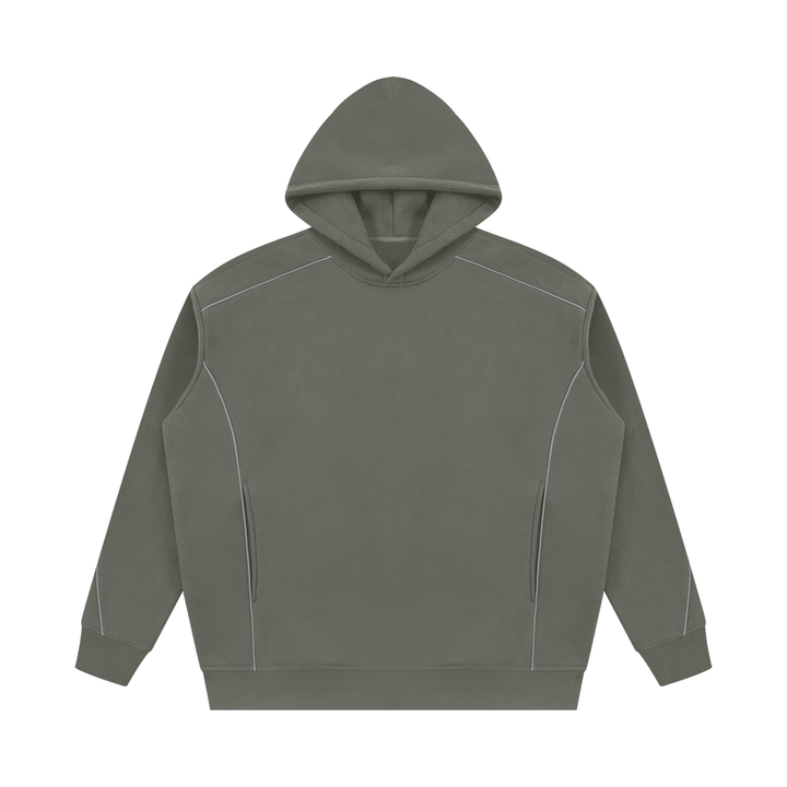 women hoddies Oversized Piping Fleece Hoodie