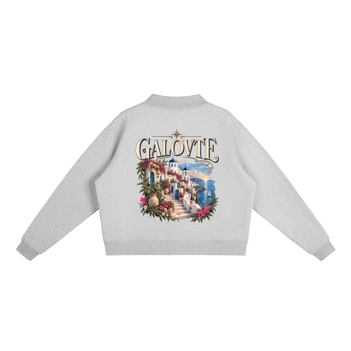 women graphic Essential Fleece Mock-Neck Crew Sweatshirt