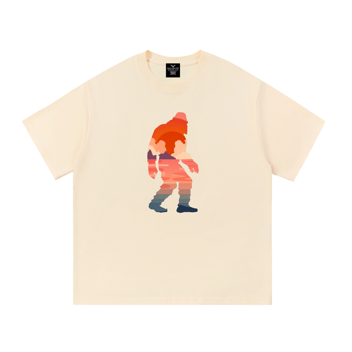 hiking lover Bigfoot Sunset Double Exposure Cotton Tee