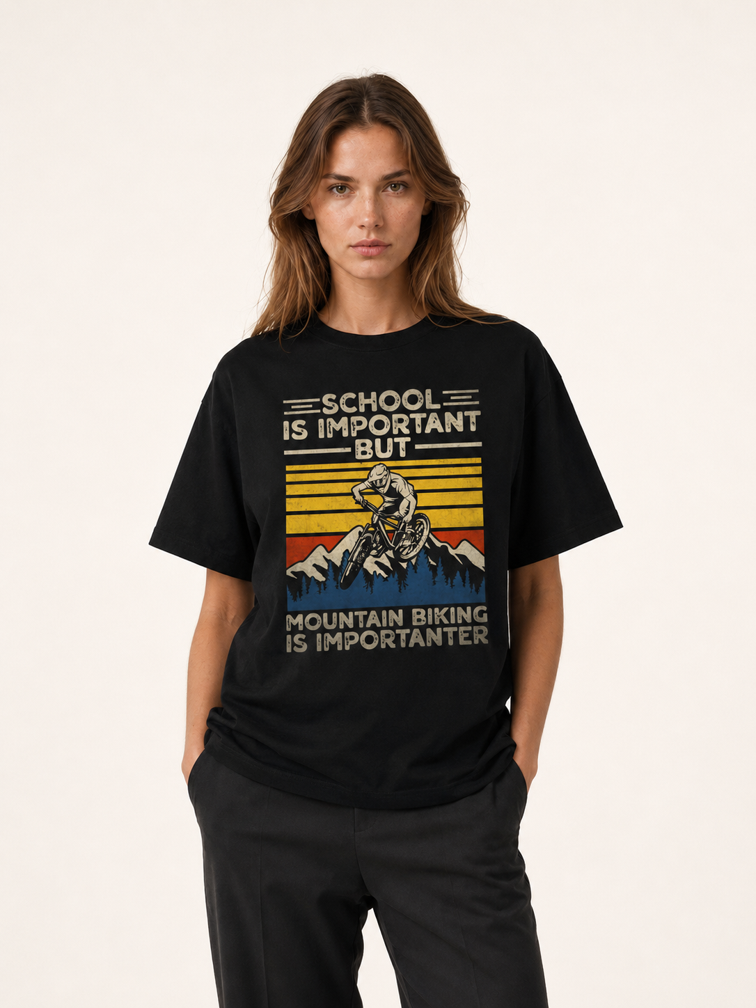 Mountain Biking Is Importanter Funny Tee