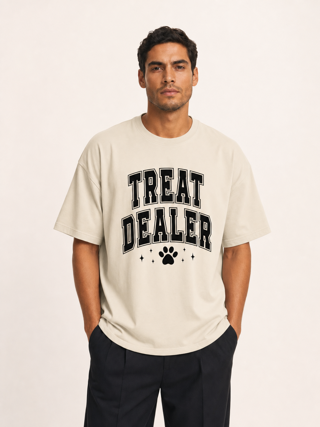 Treat Dealer Varsity Paw Print Cotton Tee