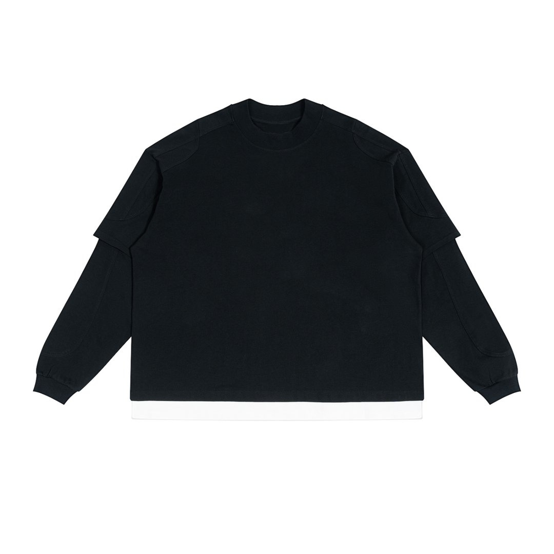 women hoddies  Paneled Layer Color Block T-Shirt