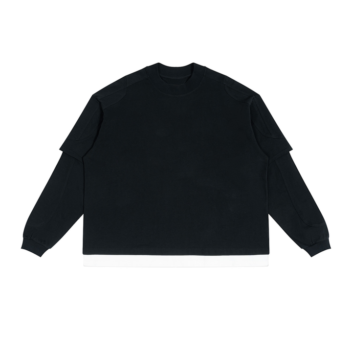 women hoddies  Paneled Layer Color Block T-Shirt