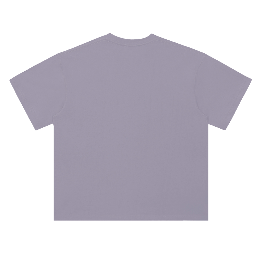 I Suck At Hiking Funny Cartoon Bear Tee in Light Purple, back view.