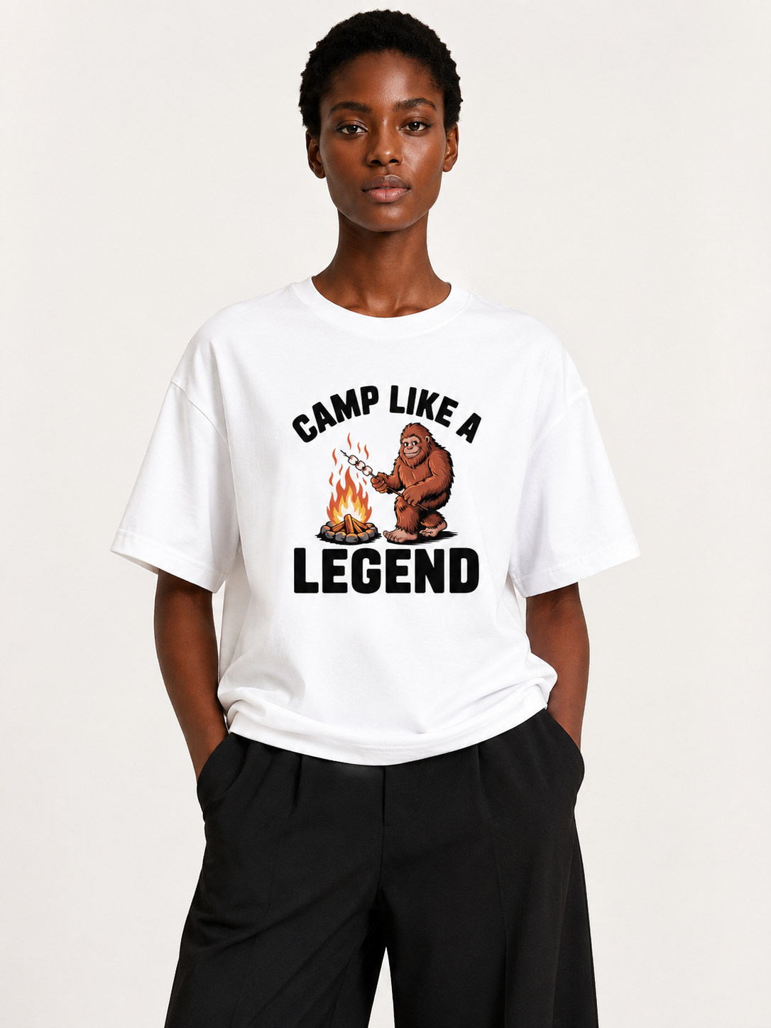 Camp Like A Legend Bigfoot Campfire Tee