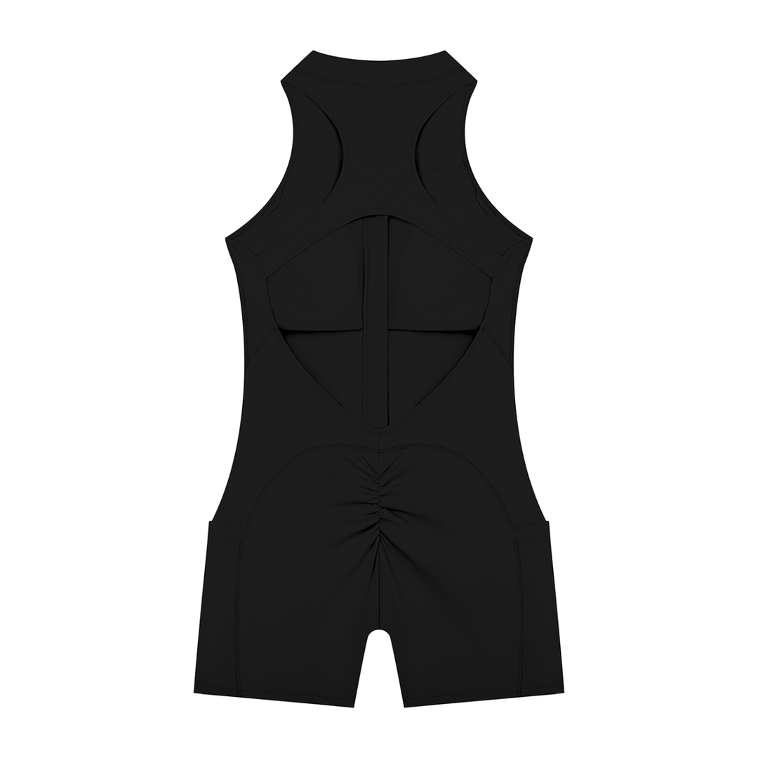 Women’s gym wear Quarter-Zip Yoga Romper