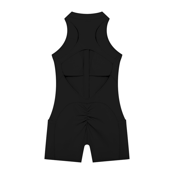 Women’s gym wear Quarter-Zip Yoga Romper