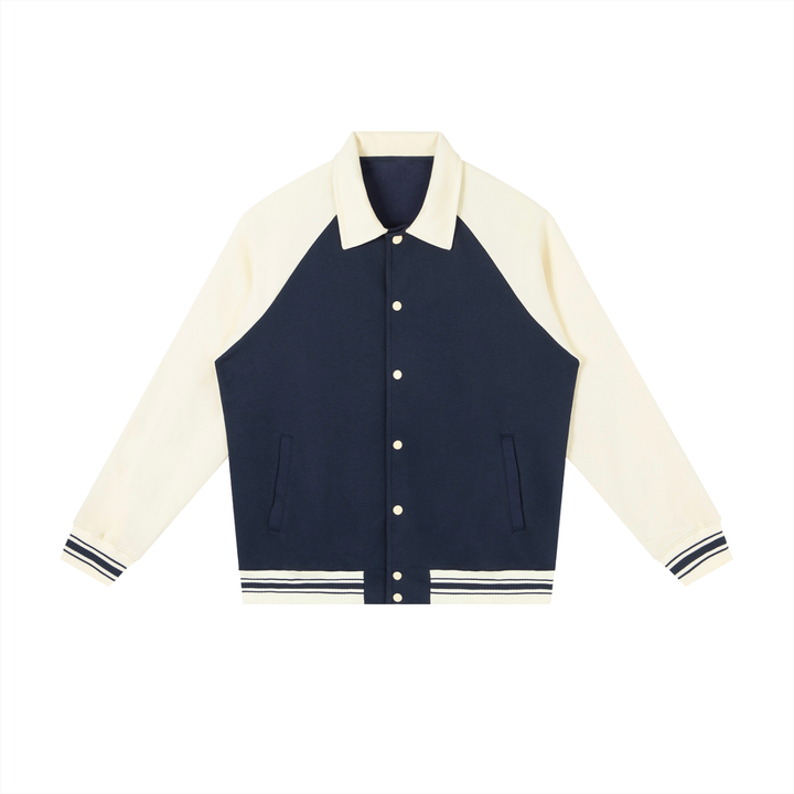 MEN COAT AND JACKET Contrast Raglan Sleeve Baseball Jacket