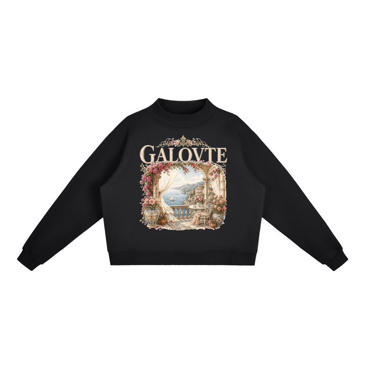 WOMEN GRAPHICS Essential Fleece Mock-Neck Crew Sweatshirt