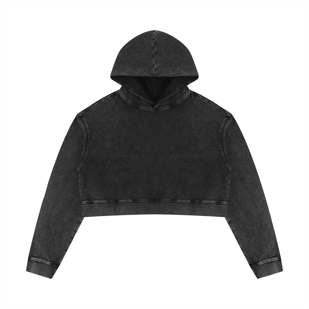 Women HODDIES  Mineral Washed Crop Hoodie