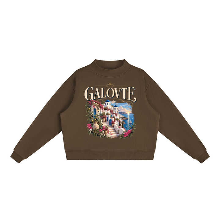 women graphic Essential Fleece Mock-Neck Crew Sweatshirt