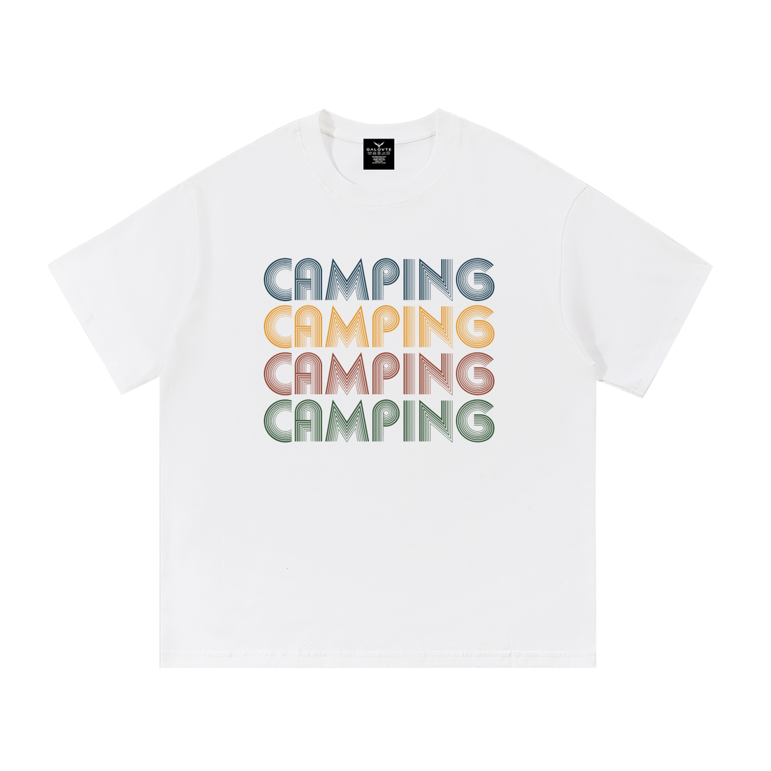 hiking lover Camping Retro Seventies Repeat Typography Tee