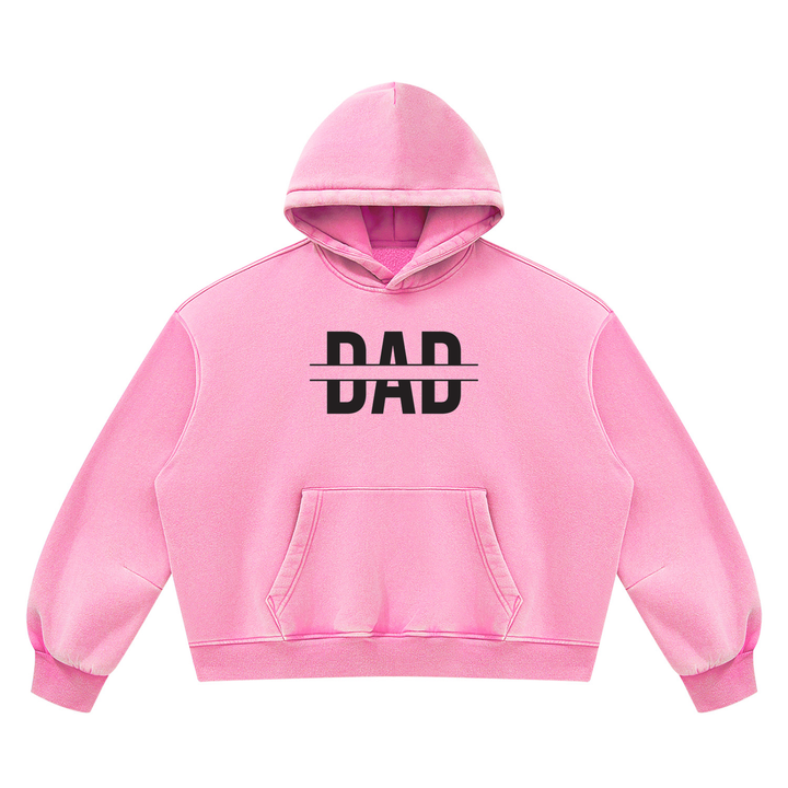 DAD LOVER Unisex Vintage Wash Boxy Fleece Hoodie