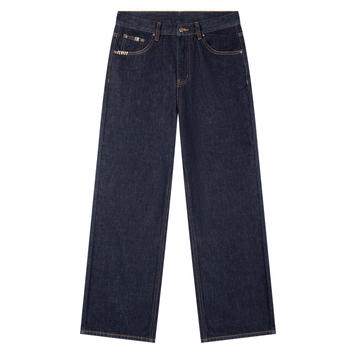 men brand Heavyweight Straight Leg Denim Jeans