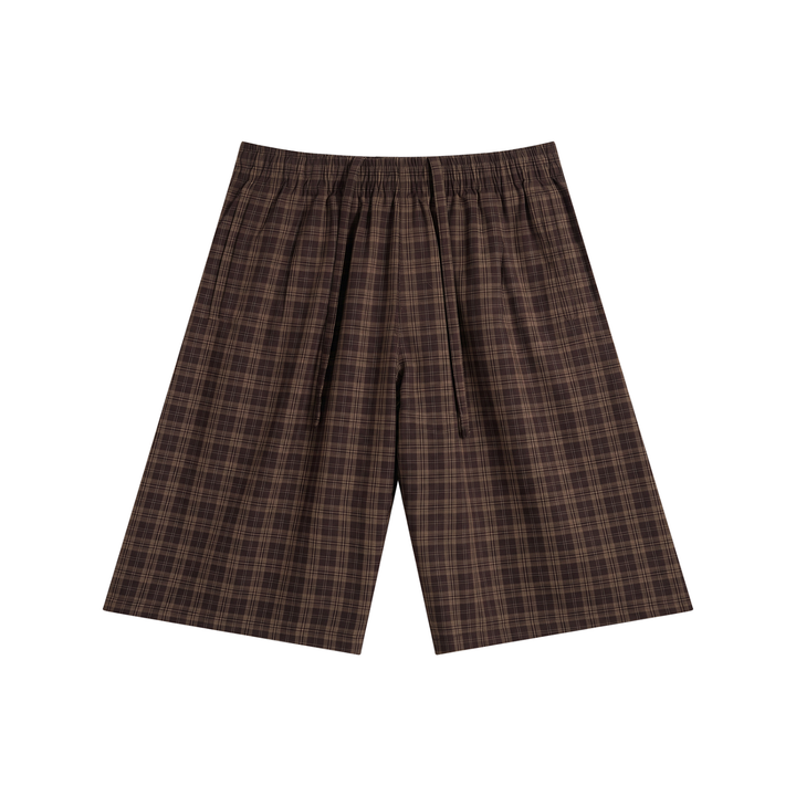 WOMEN PENT Plaid Wide Leg Shorts