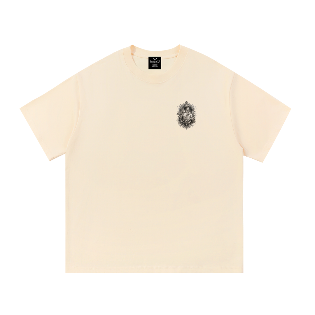 men graphic Baroque Statue Crest Left-Chest Cotton Tee