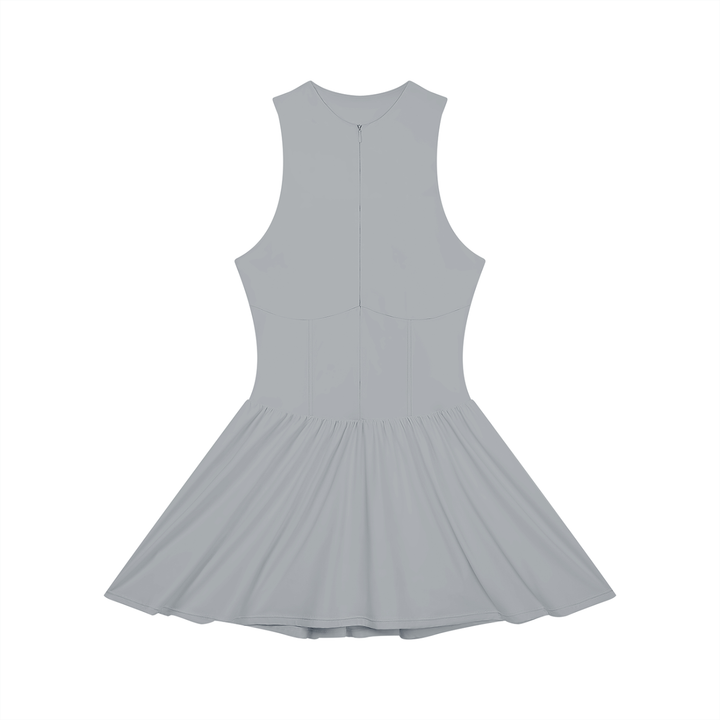 Women’s one piece Ruched Sleeveless Full-Zip Dress