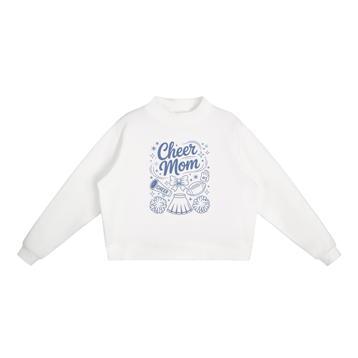 mom lover Cheer Mom Doodle Icons Cropped Sweatshirt